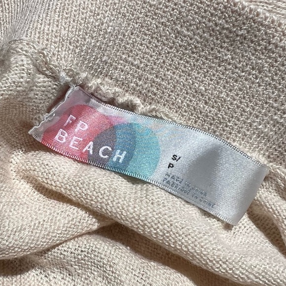 Free People FP Beach Natural Cream Dana Point Striped Midi Skirt - Picture 4 of 5